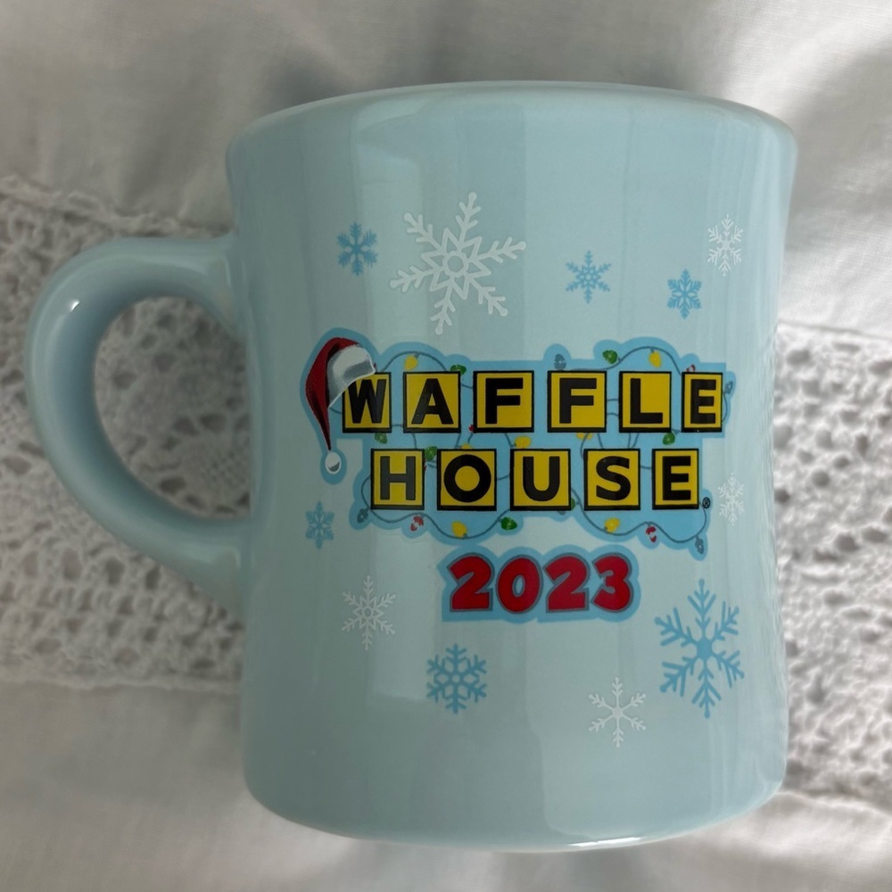 Waffle House 2023 Snowflake holiday Christmas Ceramic Mug 10 oz - Picture 2 of 4